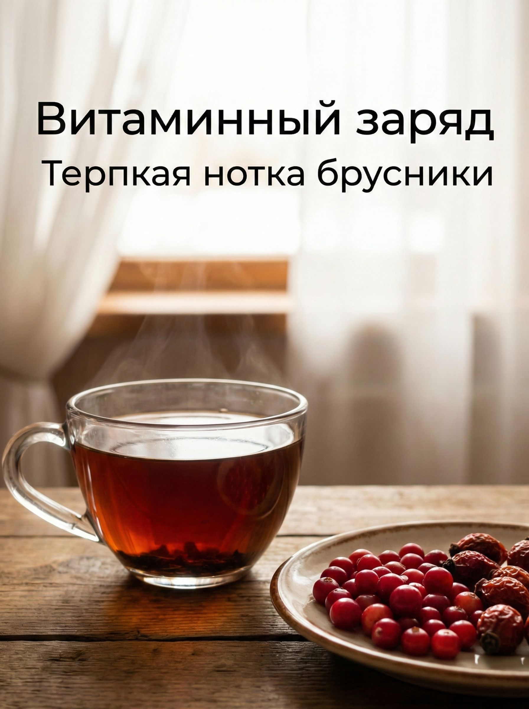 Чай черный листовой Чайкоф Таежный сбор с Брусникой и Шиповником 100 г, Натуральный Ягодный с Листом в Подарок