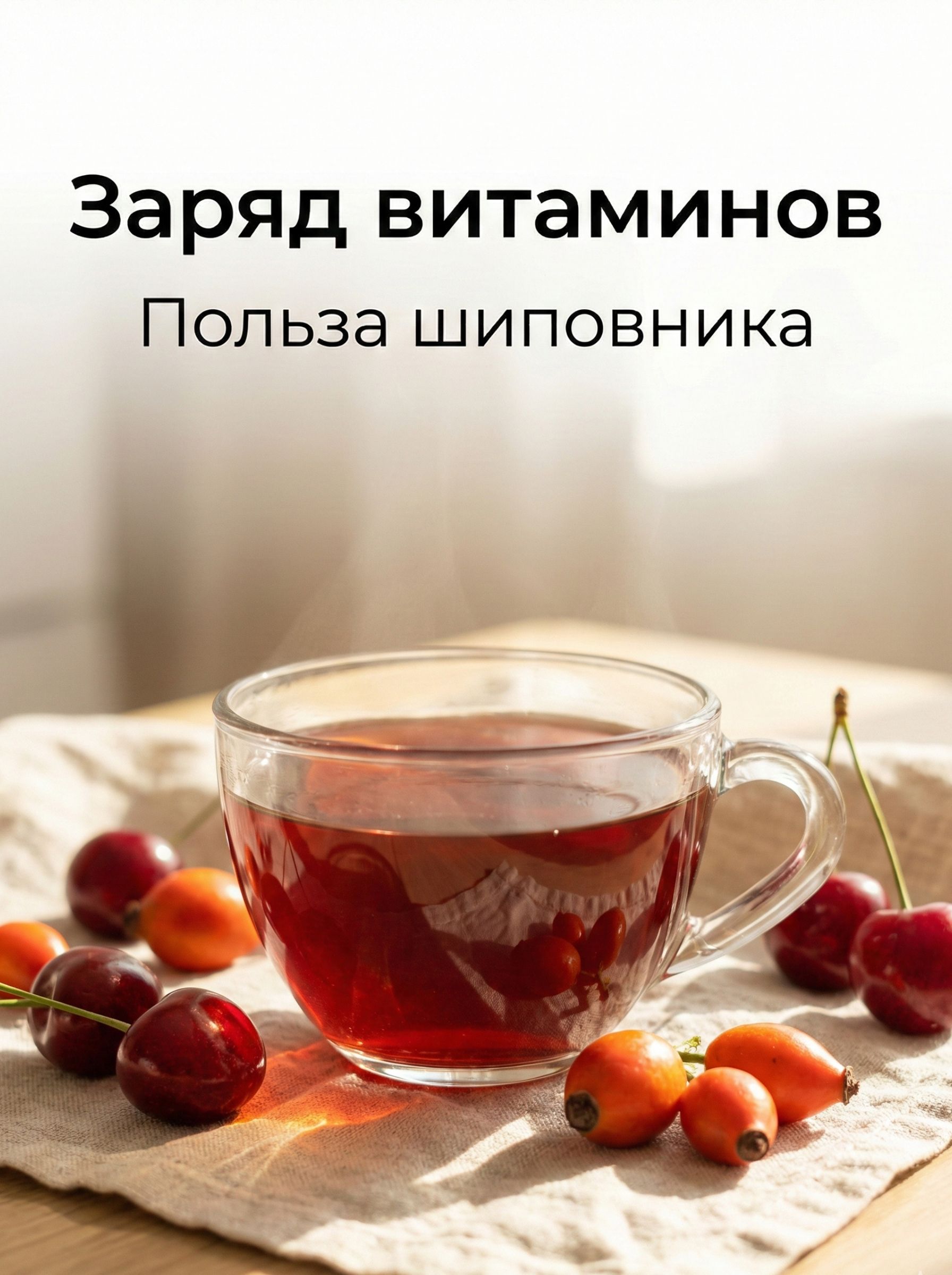 Чай Ройбуш Вишневый с Яблоком и Шиповником Чайкоф 100 г, Травяной Листовой Напиток Ройбос (Rooibos) Без Кофеина